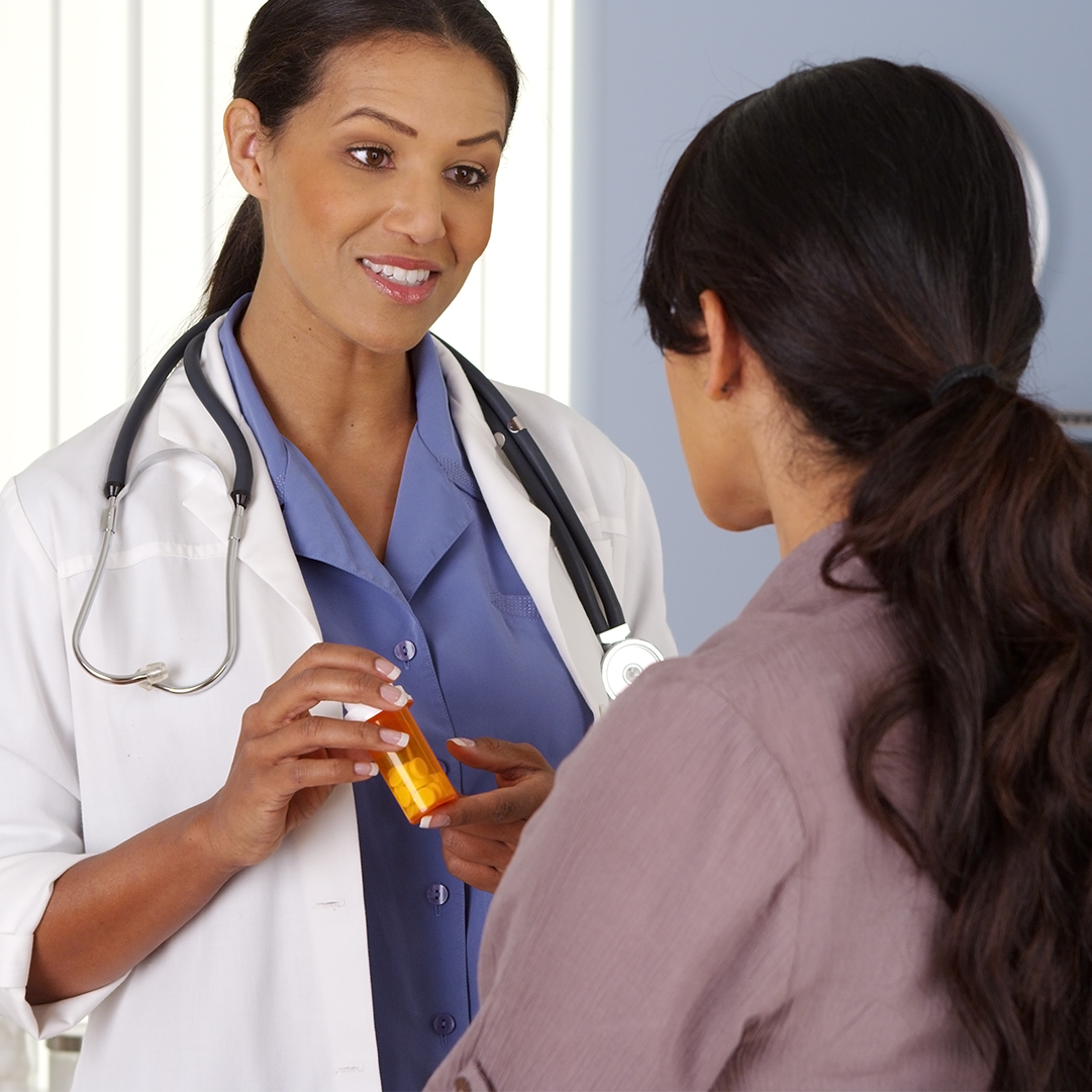 Doctor and patient discussing medication